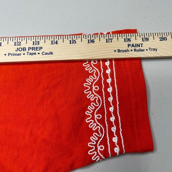 Woman Within Tunic Top Womens 2X 26/28 Red-orange Embroidered 100% Cotton Boho - Picture 11 of 15